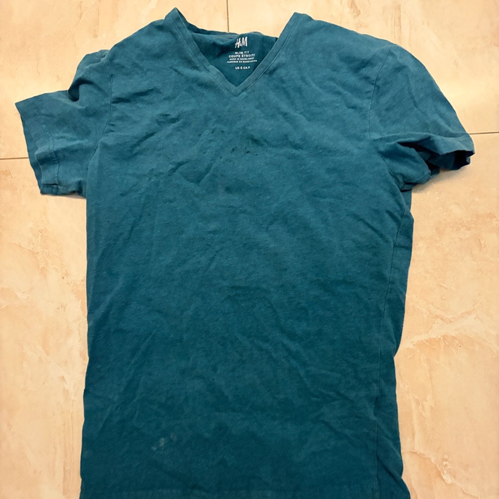 H&M Men's Short Sleeve Teal Tee